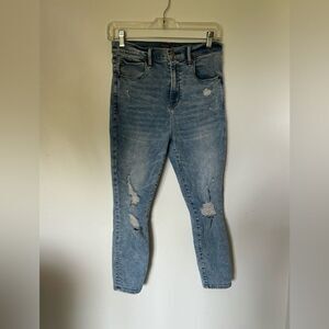 Abercrombie distressed Ulta high rise super skinny ankle jeans size 6S